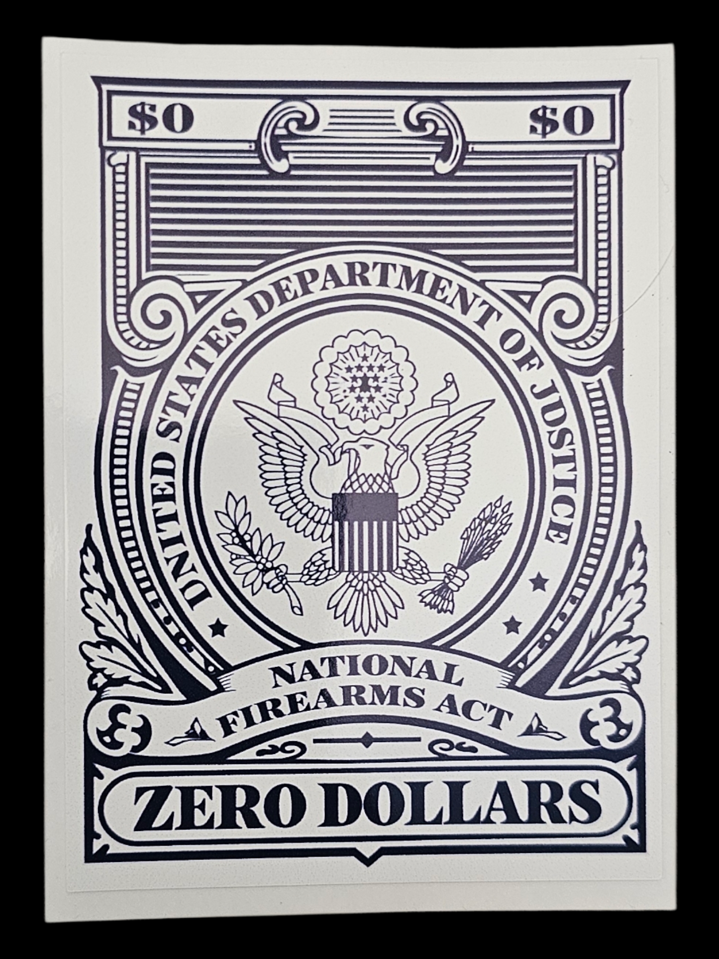 $0 Tax stamp sticker