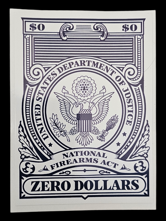 $0 Tax stamp sticker